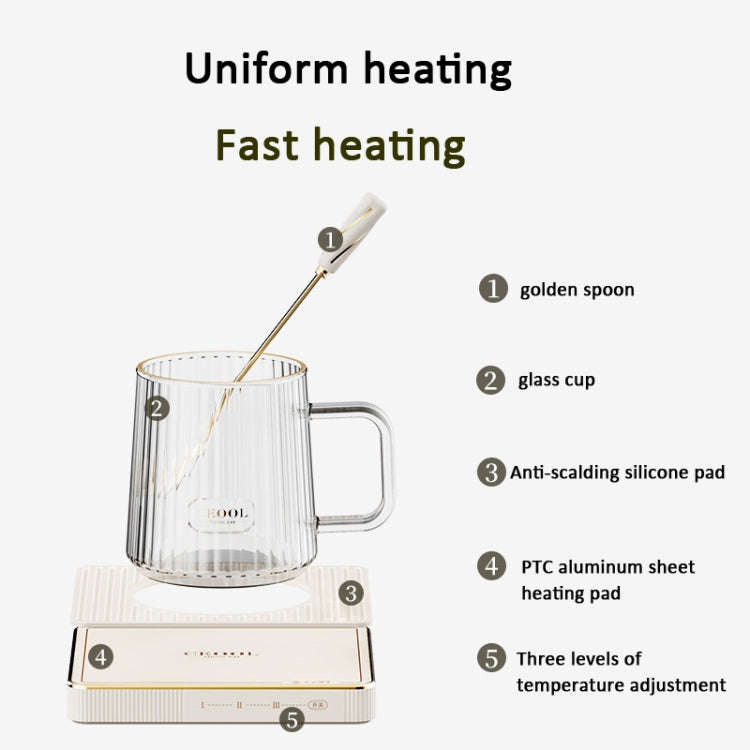 CEOOL  Thermostatic Cup Electric Heating Coaster Coffee Thermal Cup Pad,CN Plug, Spec: Ceramic Cup