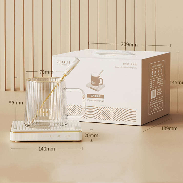 CEOOL  Thermostatic Cup Electric Heating Coaster Coffee Thermal Cup Pad,CN Plug, Spec: Ceramic Cup