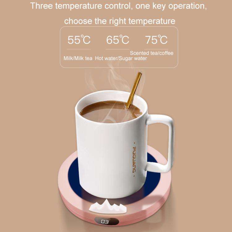 USB Intelligent Constant Temperature Automatic Heating Coaster(Northern Hemisphere Pink)