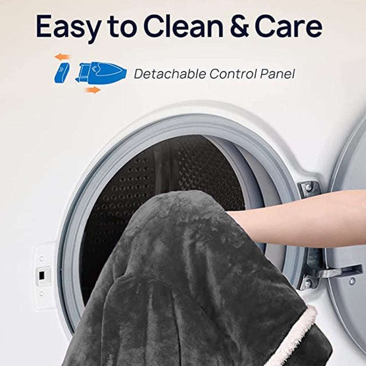 Electric Throw Wearable Heating Blanket Flannel Electric Quilt with Sleeves 130 x 150cm EU Plug(D...