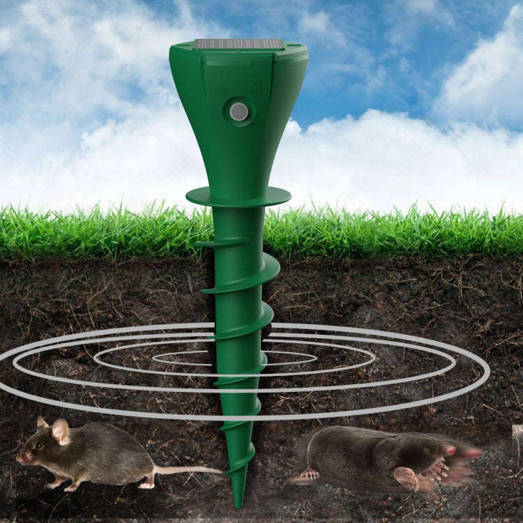 Outdoor Farm Mouse Repeller Solar Ultrasonic Rechargeable IP65 Waterproof Electronic Repeller(Green)
