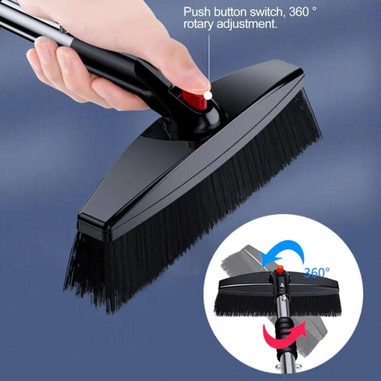 3-in-1 Car Snow Shovel Brush Kit Stainless Steel Retractable Ice Scraper(Black)