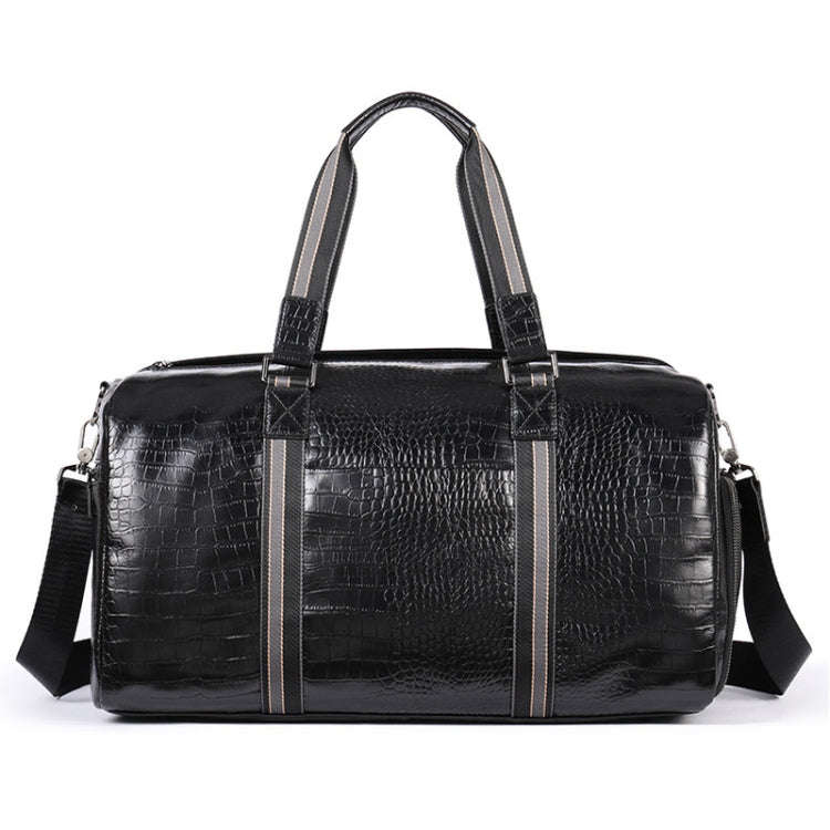 Large Capacity Leather Duffel Bag Multifunctional Crocodile Print Traveling Bag(4009 Crocodile Pr...