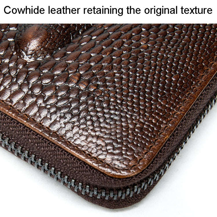 Mens Long Business Wallet Crocodile Pattern Multi Cards Clutch Bag(Black)