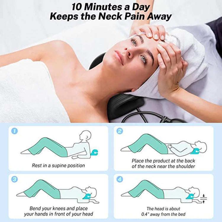 Neck Massage Pillow Shoulder Relaxer Cervical Traction Device with Airbag(Black)