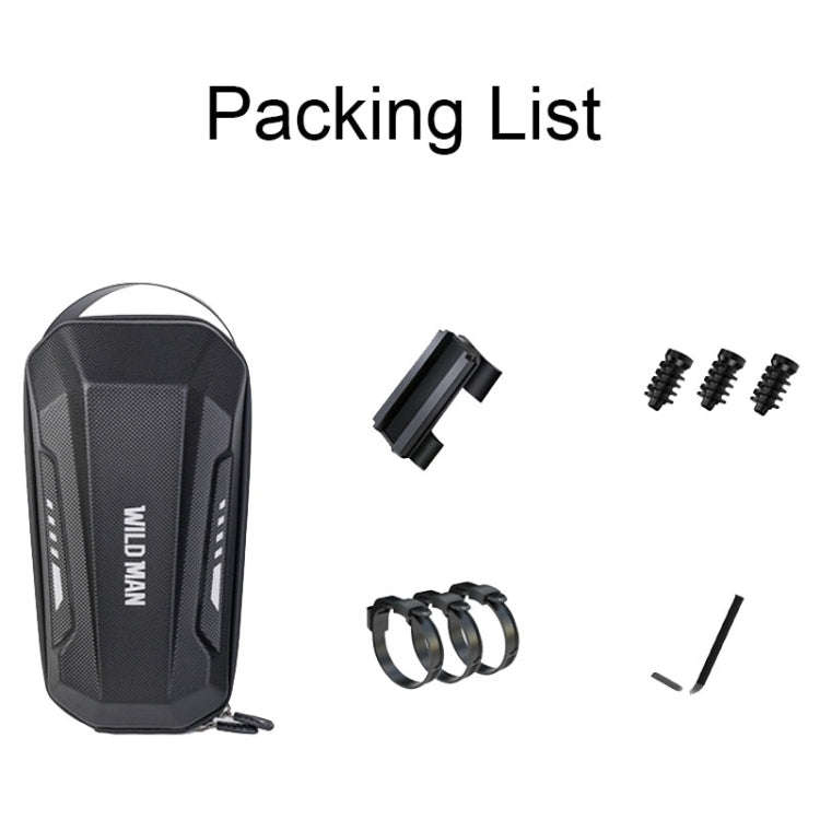 WILD MAN Scooter EVA Hard Shell Front Bag Folding Bicycle Quick Release Hanging Bag, Size: 3L(Black)