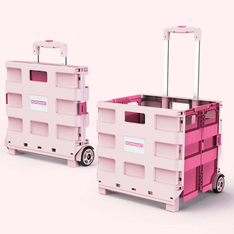 Portable Plastic Folding Shopping Cart Grocery Shopping Small Trolley Cart, Style: Two Wheels Ros...