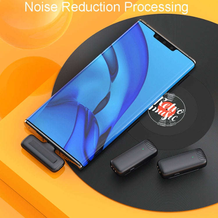 One To Two Outdoor Recording Lavalier Microphone Noise Canceling Wireless Mic For Live Streaming,...