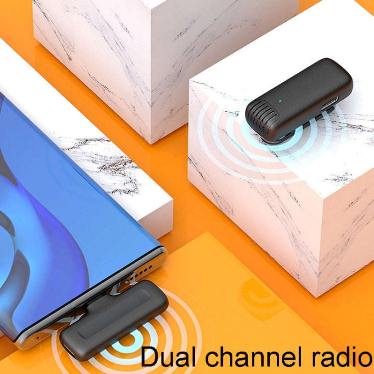 One To Two Outdoor Recording Lavalier Microphone Noise Canceling Wireless Mic For Live Streaming,...