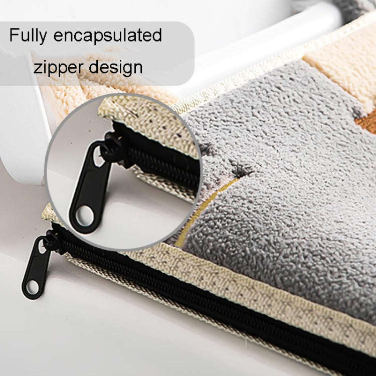 Universal Warm Toilet Seat Home Suede Toilet Cover(Gray+White)