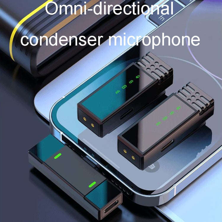 One To Two Outdoor Recording Lavalier Microphone Noise Canceling Wireless Mics, Interface: 8 Pin