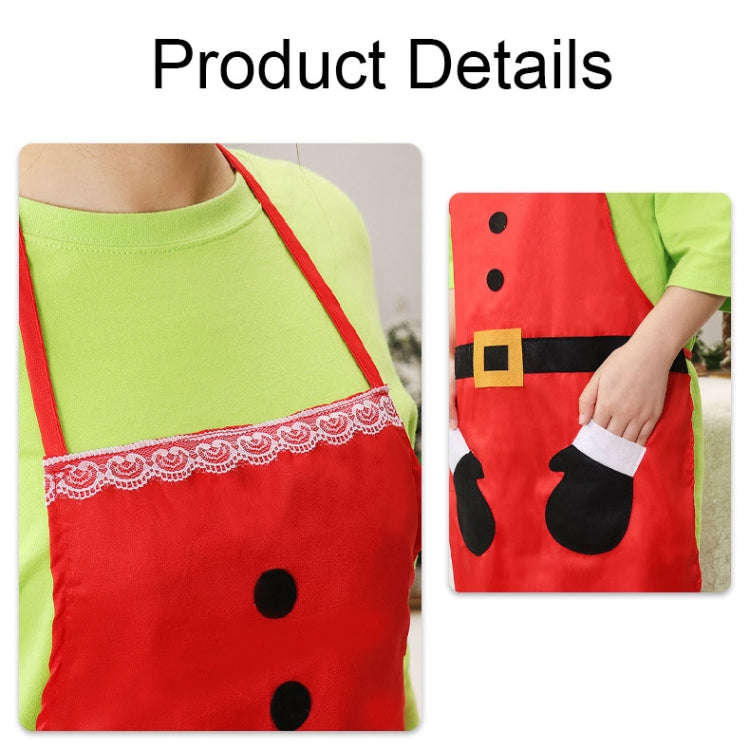 Christmas Cartoon Sleeveless Home Kitchen Apron Dust-proof and Anti-fouling Coveralls(Elf)