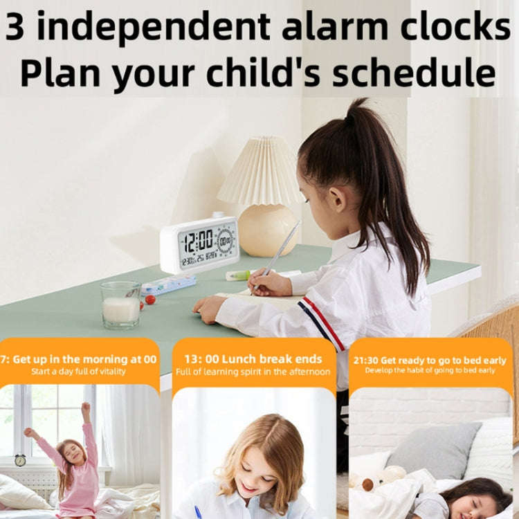 Visual Timer Alarm Clock Dual Display LCD Time Reminder(Pink)