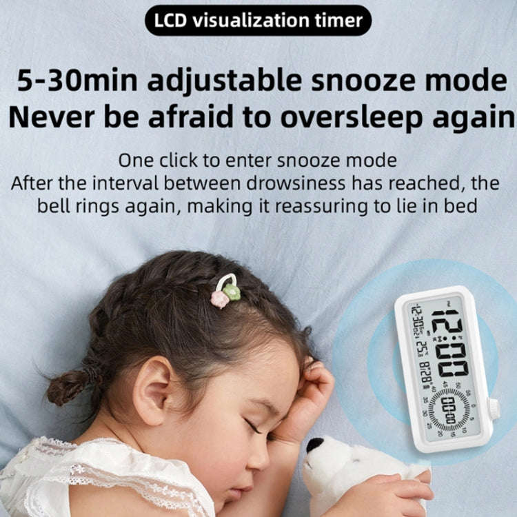 Visual Timer Alarm Clock Dual Display LCD Time Reminder(Pink)