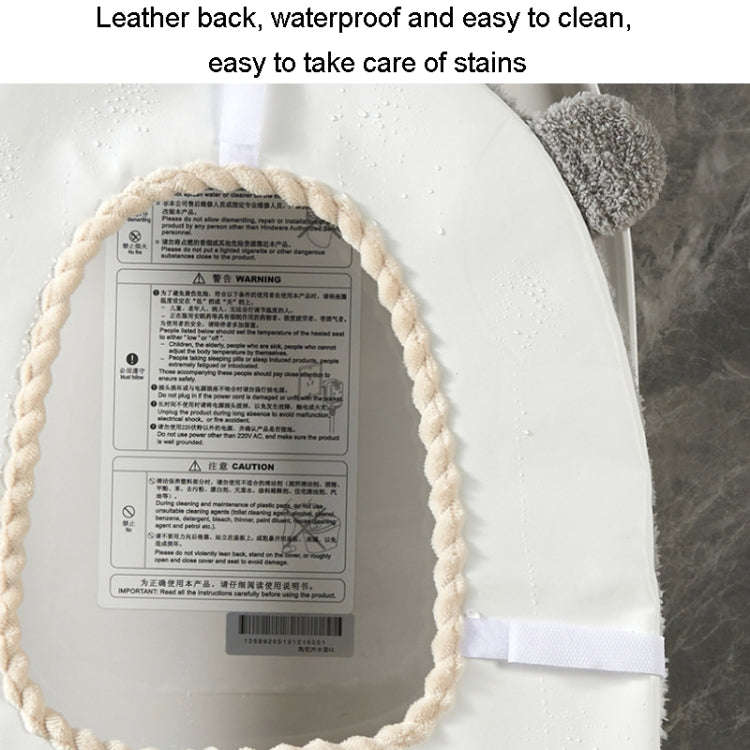 Washable Cartoon Rabbit Universal Toilet Seat Thickened Knitted Toilet Seat Cushion(Grey)