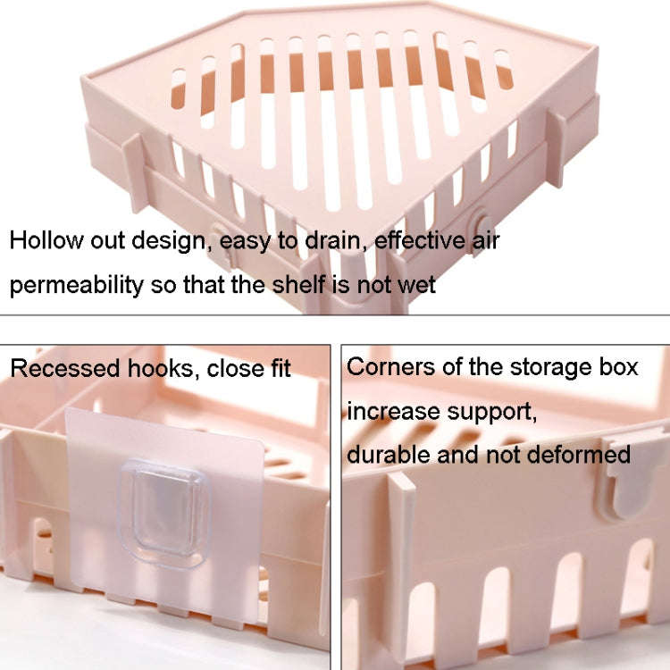 Triangle Shelf Kitchen Bathroom Toiletries Storage Rack(Khaki)