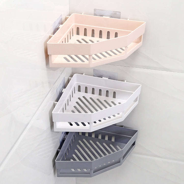 Triangle Shelf Kitchen Bathroom Toiletries Storage Rack(Khaki)