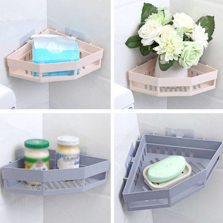 Triangle Shelf Kitchen Bathroom Toiletries Storage Rack(Khaki)