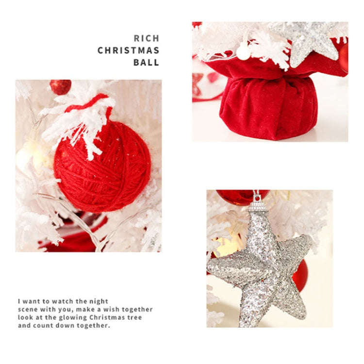 50cm LED Rotating Music Box Desktop Mini Christmas Tree Ornaments Christmas Decorations(Red White)