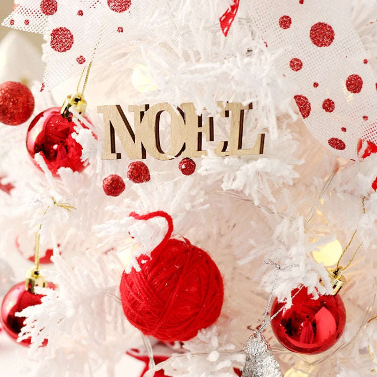 50cm LED Rotating Music Box Desktop Mini Christmas Tree Ornaments Christmas Decorations(Red White)