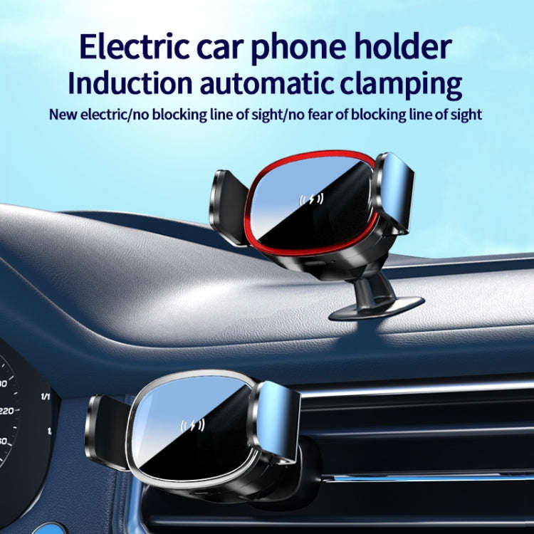 15W Car Wireless Charging Bracket Auto Induction Electric Navigation Bracket(Red)