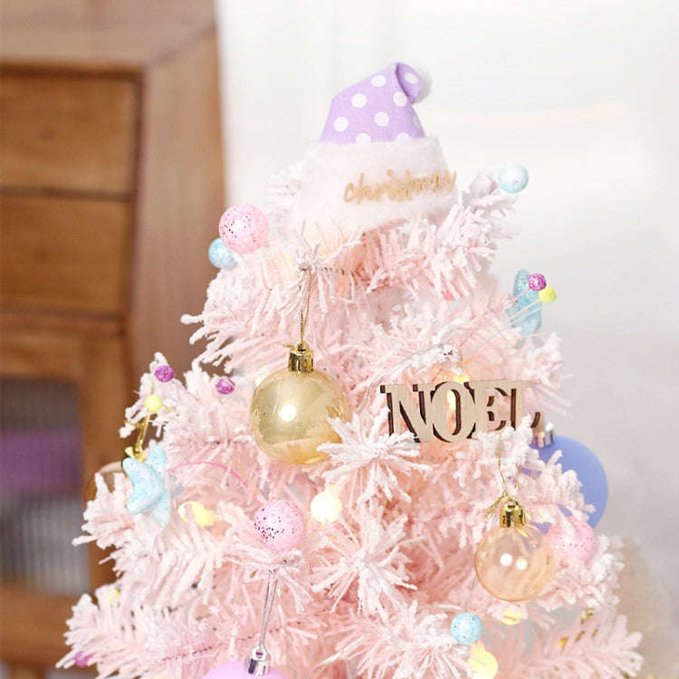 50cm LED Rotating Music Box Desktop Mini Christmas Tree Christmas Decorative Ornaments(Macaroon)
