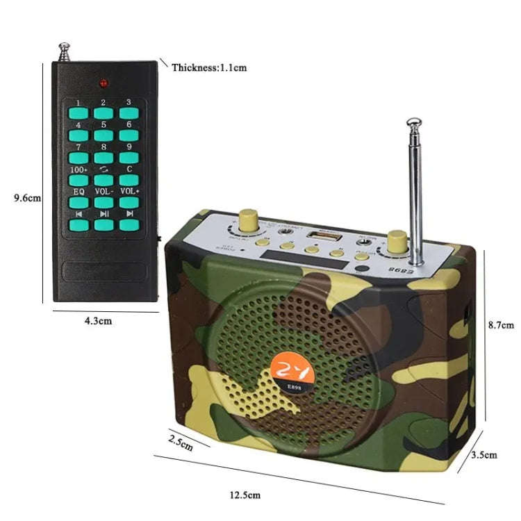 25W  Bluetooth Voice Amplifier Bird Hunting Speaker Supports USB/TF/FM 1000m Remote Control EU Pl...