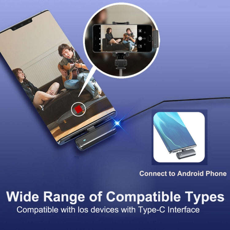 One To Two Outdoor Recording Lavalier Microphone Noise Canceling Wireless Mics, Interface: Type-C