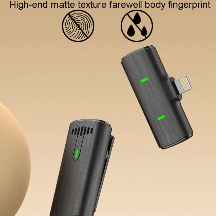 One To Two Outdoor Recording Lavalier Microphone Noise Canceling Wireless Mics, Interface: 8 Pin