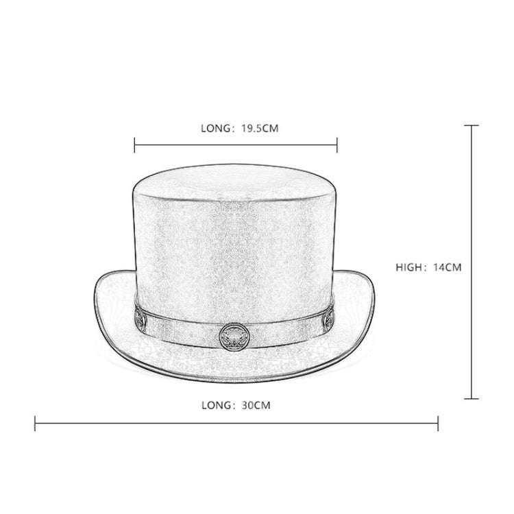 Retro Style PU Leather Round Top Magic Hat Gentleman Party Bow Hat, Size: One Size(Brown)