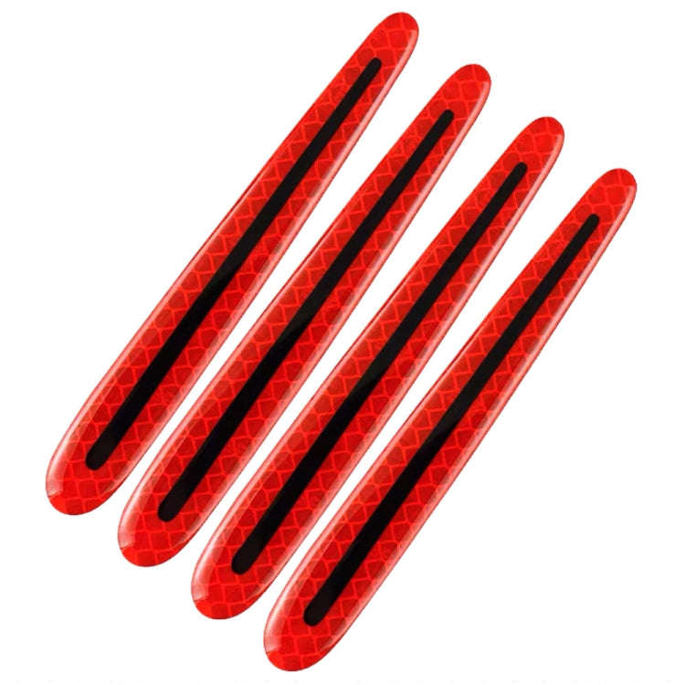 8pcs/set Car Door Handle Rearview Mirror Safety Warning Protective Reflective Sticker, Color: Red