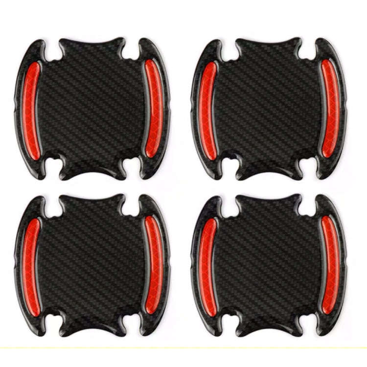 8pcs/set Car Door Handle Rearview Mirror Safety Warning Protective Reflective Sticker, Color: Red