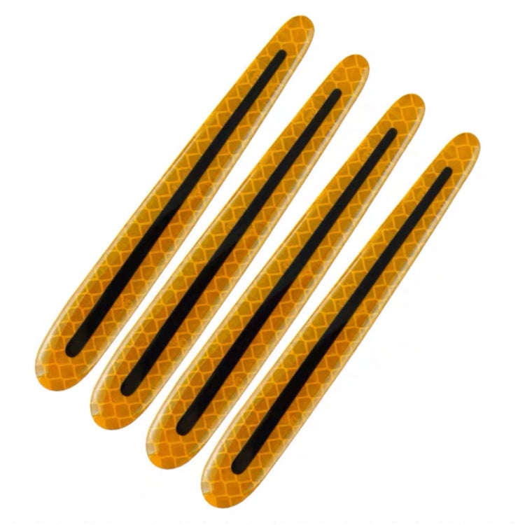 8pcs/set Car Door Handle Rearview Mirror Safety Warning Protective Reflective Sticker, Color: Yellow
