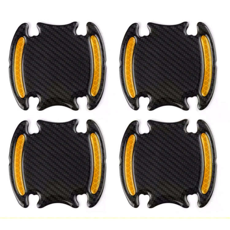 8pcs/set Car Door Handle Rearview Mirror Safety Warning Protective Reflective Sticker, Color: Yellow
