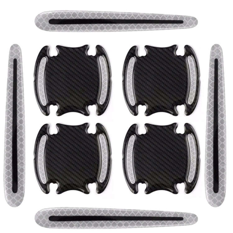 8pcs/set Car Door Handle Rearview Mirror Safety Warning Protective Reflective Sticker, Color: White