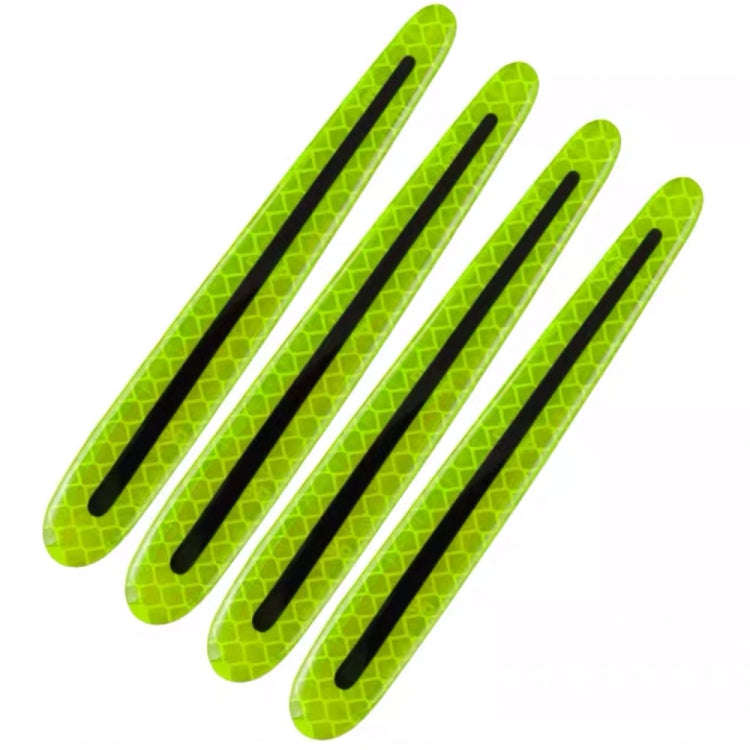 8pcs/set Car Door Handle Rearview Mirror Safety Warning Protective Reflective Sticker, Color: Flu...
