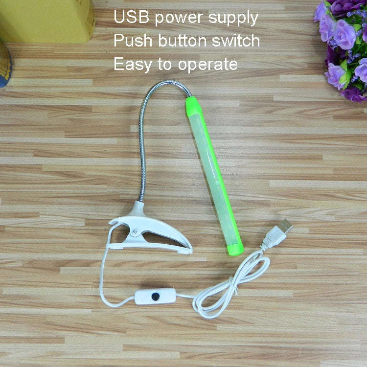 XL-013 USB Clip Learning Eye-care Desk Lamp LED Plastic Base Long Tube Bedside Lamp(Green)
