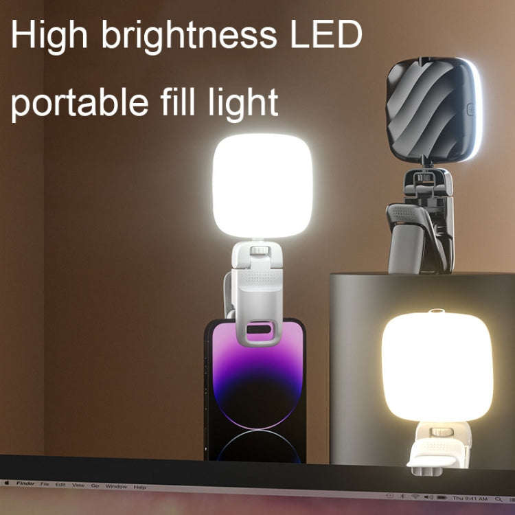 LED Mobile Phone Live Beauty Fill Light USB Charging Camera Pocket Light(White)