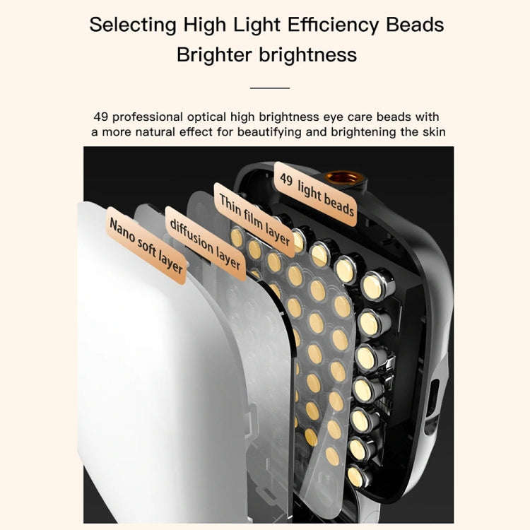 LED Mobile Phone Live Beauty Fill Light USB Charging Camera Pocket Light(White)