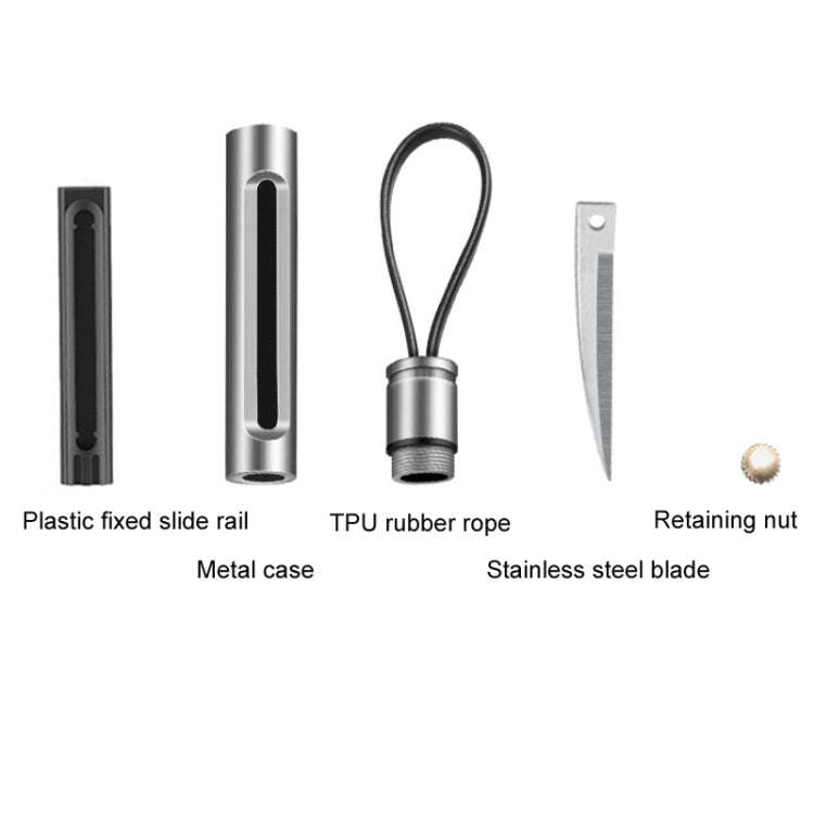 Mini Outdoor Portable Multi-functional Detachable Express Keychain, Color: Silver