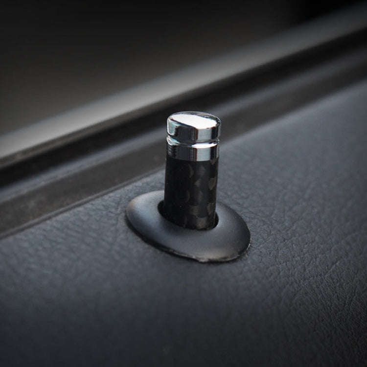 4pcs/set Carbon Fiber Door Interior Deadbolt Trim Cover