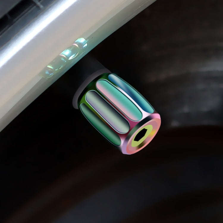 4pcs/set Metal Anti-theft Tyre Core Valve Personalised Conversion Cap, Color: Colorful
