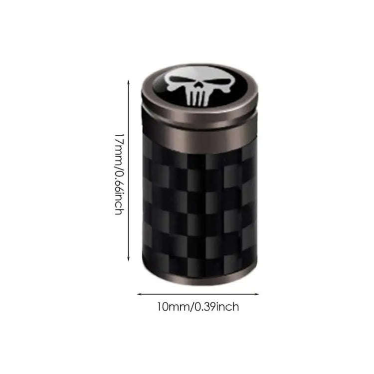 4pcs/Set Real Carbon Fibre Skeleton Tyre Valve Caps(Black)