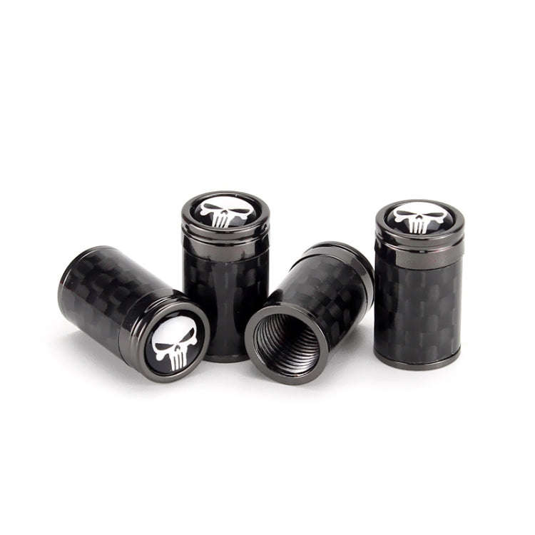 4pcs/Set Real Carbon Fibre Skeleton Tyre Valve Caps(Black)