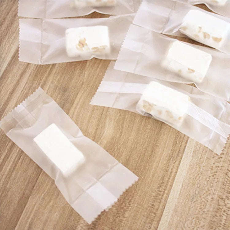 200pcs /Pack 3.5x8.5cm Machine Sealed Translucent Frosted Nougat Packaging Bag