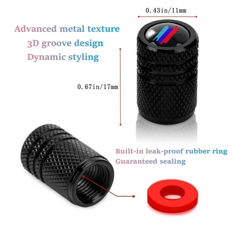 Aluminium Alloy Checkered Tricolour Car Wheel Decorative Valve Cap(Red)