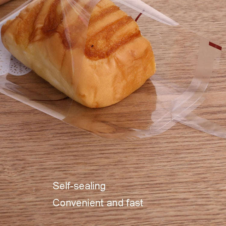 100pcs /Pack 7x7cm White Lace Bow Biscuit Self-Adhesive Bags Baking Packaging