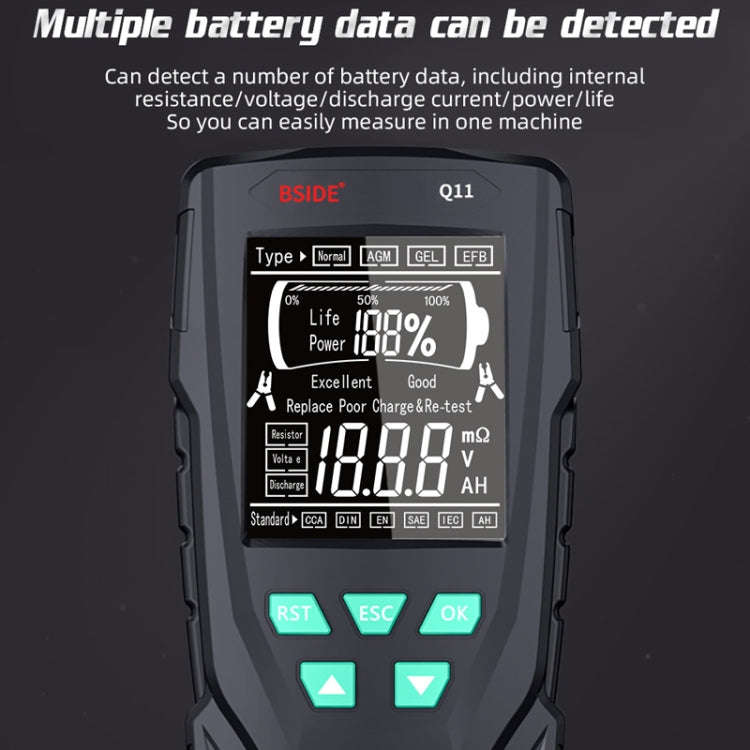 BSIDE Q11 Car Battery Detector 12V/24V Battery Life Capacity Internal Resistance Tester