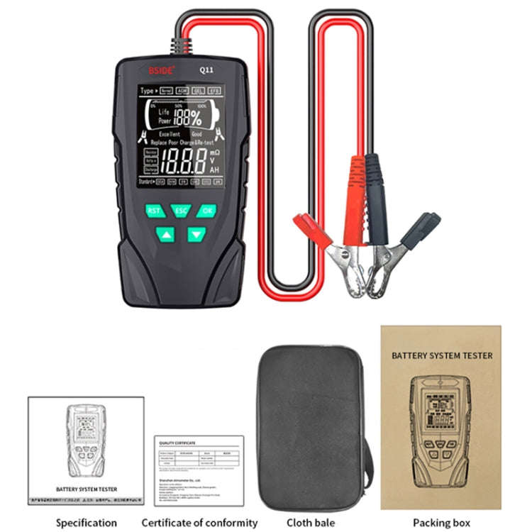 BSIDE Q11 Car Battery Detector 12V/24V Battery Life Capacity Internal Resistance Tester