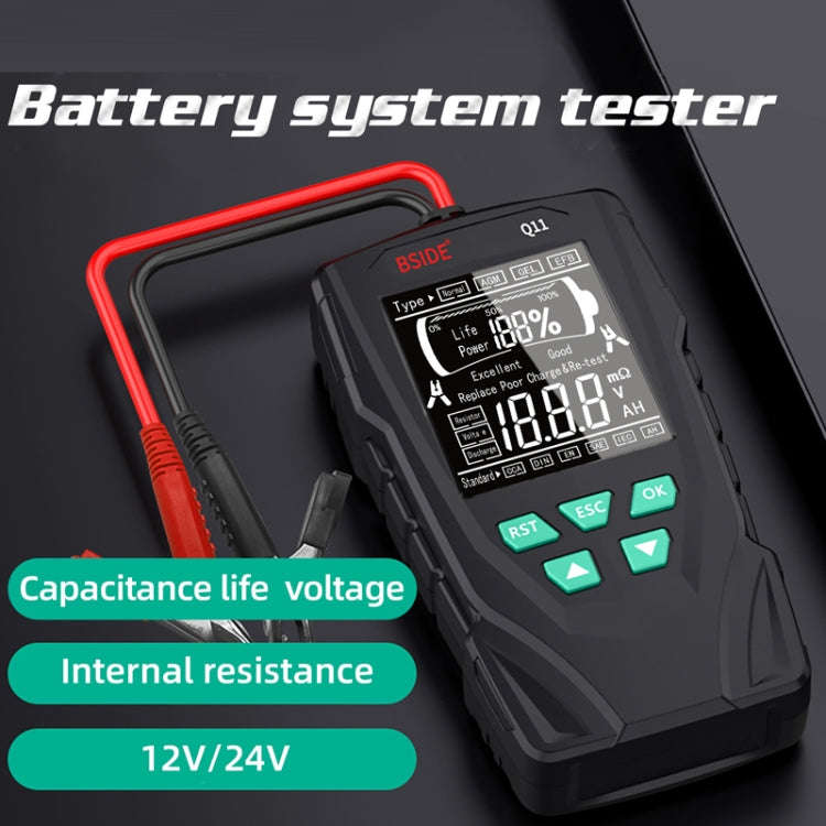 BSIDE Q11 Car Battery Detector 12V/24V Battery Life Capacity Internal Resistance Tester